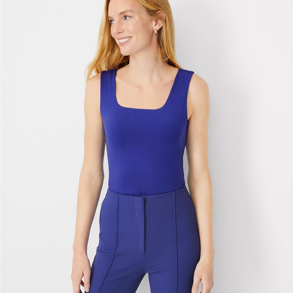 Ann Taylor Petite Refined Knit Square Neck Tank Top